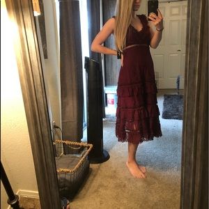 Lace burgundy dress